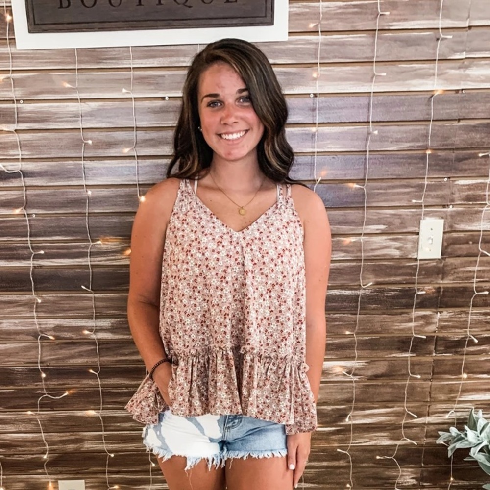 Blush floral tank